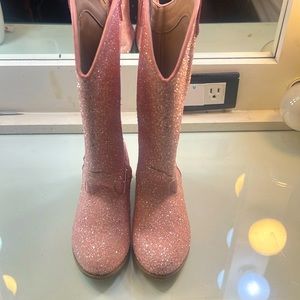 New Pink Glitter Cowgirl Boots